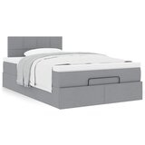 vidaXL Otomanski posteljni okvir z vzmetnico siv 120x190 cm blago Cene