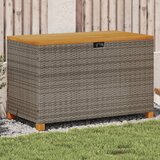vidaXL Vrtna škatla za shranjevanje siva 110x55x63 cm PE ratan akacija Cene