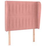 Maison Chic posteljno vzglavje - vzglavna omarica - nočna omarica z ušesi roza 83x23x118/128 cm žamet, (21712530) Cene