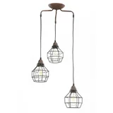 ONLI - Luster na sajli SPIDER 3xE27/15W/230V crna/braon