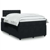  Krevet box spring s madracem crni 120 x 190 cm baršunasti | shoptok.hr