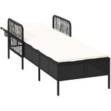  Ležaljka Crna i krem-bijela 55 x 200 x 92 cm poliratan | shoptok.hr