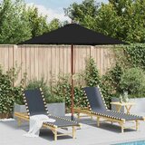  Vrtni suncobran s drvenim stupom 150 x 200 cm crni | Eponuda.ba