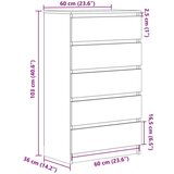 vidaXL Predalnik artisan hrast 60x36x103 cm inženirski les | Shoptok.si