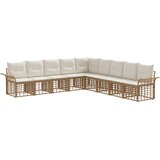  Set vanjskih sofa 9 pcs Prirodna i krema bijela Poliester | shoptok.hr