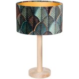 QAZQA Tafellamp hout met ovale velours kap blad design 25cm - Mels | Shoptok.si