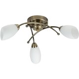 Searchlight Opera Stropna svetilka s 3 lučmi, vgradna, večkraka, antična medenina in opalno steklo, G9, (22100736) | Shoptok.si