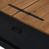 vidaXL Skrinja za shranjevanje HALDEN črna 91x91x47cm Masivni les, bor | Shoptok.si