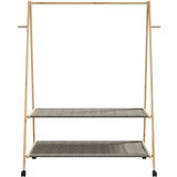 vidaXL Stojalo za oblačila s policami n kolesi 132x45,5x155,5cm Bambus | Shoptok.si