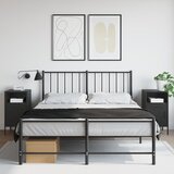 Furnova Nočna omarica 2 kosa črna 36x39x68 cm jeklo, (21926832) Cene