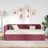  Kutni okvir kreveta Vinska crvena 90 x 190 cm tkanina | shoptok.hr