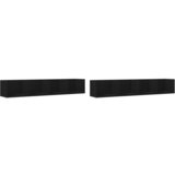 Furnova Stenska omarica 2 kosa črna 99x18x16,5 cm inženirski les, (21950001) | Shoptok.si