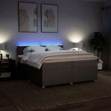 vidaXL Krevet s oprugama i madracem smeđesivi 200x200 cm od tkanine | shoptok.hr
