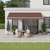 vidaXL Tenda na ručno uvlačenje s LED smeđa 500 x 350 cm | shoptok.hr