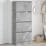  The Living Store Omarica za čevlje s 4 predali betonsko siva 80x34x187,5 cm - Omara Za Čevlje, (21485585) Cene