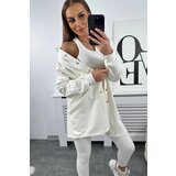 Kesi 3-piece set of sweatshirt, top and leggings ecru | shoptok.hr