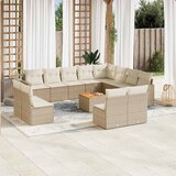 Maison Chic Seti vrtnega pohištva - Vrtna garnitura - Vrtni pohištvo set 13-delna z blazinami bež poli ratan, (21810139) | Shoptok.si