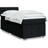 vidaXL Box spring postelja z vzmetnico črna 80x200 cm blago | Shoptok.si