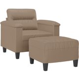  Fotelja s tabureom boja cappuccina 60 cm od umjetne kože | Eponuda.ba