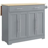 SoBuy Kuhinjska otočnica Siva z zložljivo razširitvijo 107x69x91cm FKW129-HG, (5000267084) Cene