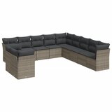  11-dijelni set vrtnih sofa od poliratana s jastucima sivi | shoptok.hr