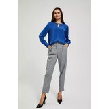 Marisse Plain V-Neck Shirt With Long Sleeves, Blue | Shoptok.si