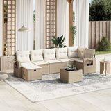 Maison Chic Seti vrtnega pohištva - Vrtna garnitura - Vrtni pohištvo set 8-delna z blazinami bež poli ratan, (21798777) | Shoptok.si