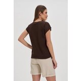 Marisse Brown Cotton T-Shirt | Shoptok.si