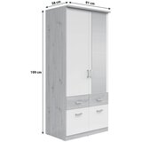 Lesnina-XXXL omara za oblačila brando, bela, hrast, š. 91 cm | Shoptok.si