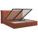 Makamii Oblazinjena zakonska postelja s prostorom za shranjevanje z letvenim dnom 140x200 cm v barvi terakote Esala – | Shoptok.si