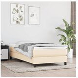 vidaXL Krevet s oprugama i madracem krem 90 x 190 cm od tkanine | shoptok.hr