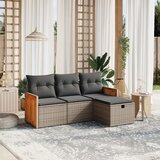 Maison Chic Seti vrtnega pohištva - Vrtna garnitura - Vrtni pohištvo set 4-delna z blazinami siv poli ratan, (21818181) | Shoptok.si