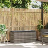  Vrtna klupa s jastukom siva 110x40x44 cm poliratan | shoptok.hr