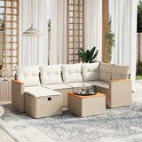  7-dijelni set vrtnih sofa od poliratana s jastucima bež | shoptok.hr