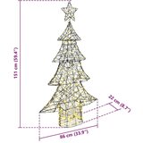 vidaXL Božično drevo med 160 LED Toplo bela 150 cm Ratan | Shoptok.si