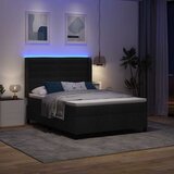  LED Box Spring Krevet s madracem Crna 140 x 200 cm tkanina | shoptok.hr