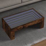 vidaXL Klubska mizica z neskončnimi LED dimljen hrast 90x50x30 cm Cene