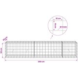  Gabion s žicom debljine 5 mm i mrežom 10x10 cm 250x50x50 cm | shoptok.hr