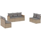  7-dijelni set vrtnih sofa s jastucima bež od poliratana | shoptok.hr