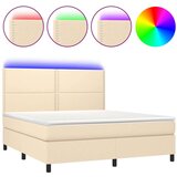  Krevet box spring s madracem LED krem 180x200 cm od tkanine | shoptok.hr