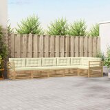  Set vanjskih sofa 6 pcs Bijela i krem 404 x 166,5 x 73 cm | shoptok.hr