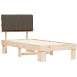  Krevetni okvir s tapiciranim uzglavljem Sivo-smeđa 90 x 200 cm | shoptok.hr