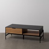 Ixia Črna mizica v jesenovem dekorju 60x124 cm Orleans – | Shoptok.si