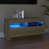 vidaXL TV ormarić s LED svjetlima boja hrasta sonome 80x35x40 cm Cijene