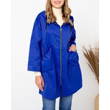 Resti Navy blue women's coat jacket with hood- Clothing Cene