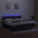  Box spring postelja z vzmetnico LED črna 180x200 cm blago, (20790838) | Shoptok.si