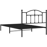  Metalni okvir za krevet s uzglavljem crni 100x200 cm | shoptok.hr