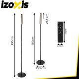 Izoxis LED podna lampa 180 cm s daljinskim, crna Slike
