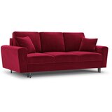 Cosmopolitan Design Rdeča žametna raztegljiva sedežna garnitura s prostorom za shranjevanje 235 cm Kyoto – | Shoptok.si
