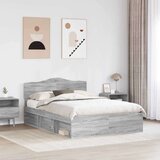  Konstrukcija postelje z vzglavjem Siva Sonoma 140 x 200 cm, (5000102483) | Shoptok.si